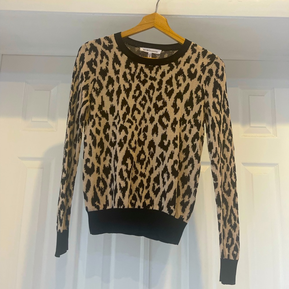 BCBGeneration Leopard Print Sweater XS